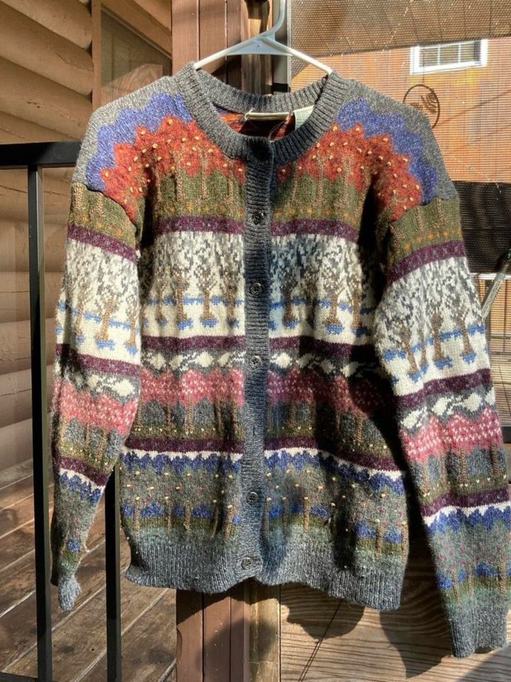 Northern Reflections wool seasonal cardigan women’s sweater, size medium